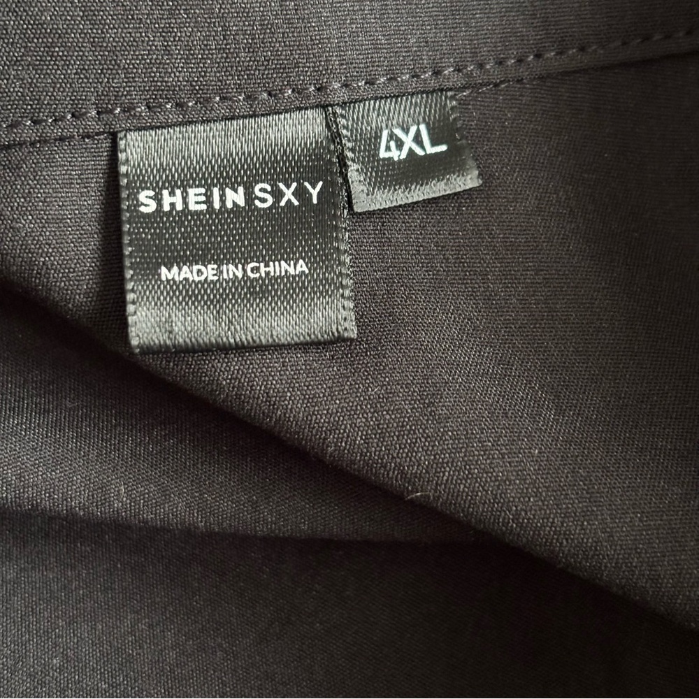 Shein Size 4x Black Button Front Long Sleeve Ruff… - image 4